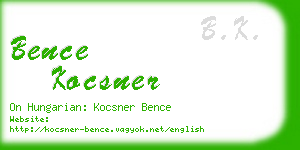 bence kocsner business card